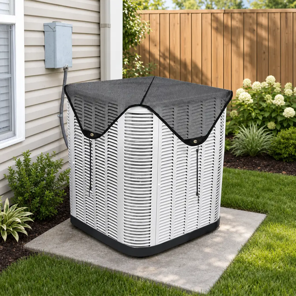 Waterproof Mesh Air Conditioner Cover, Air Conditioner Cover outside, 26 x 26 Inch Breathable Top Defender Cover, Universal Outdoor AC Unit Protective Mesh Cover for All Season