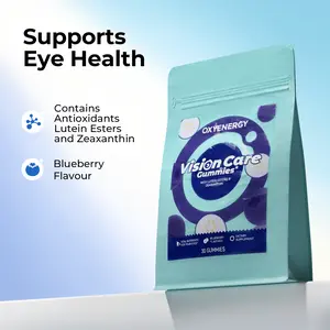 OXYENERGY Vision Care Gummies - Lutein Ester + Zeaxanthin for Eye Health | Blueberry Flavor Soft Gummies | Antioxidant & Blue Light Protection