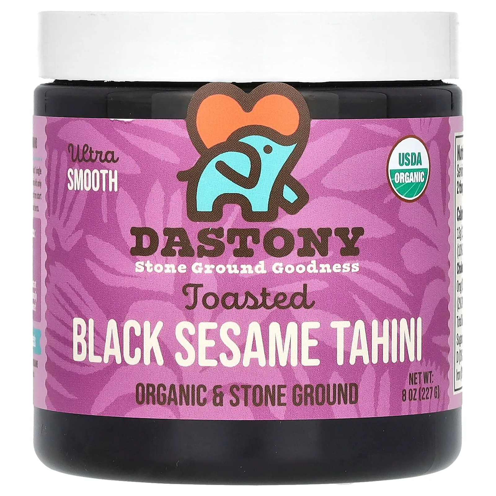 Dastony Organic Toasted Black Sesame Tahini, Ultra Smooth, 8 oz (227 g)