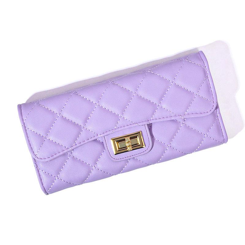 Ello Women's Plaid Long Wallet with Multi-Card Holder Simple Style Expandable Design Secure Zip Closure