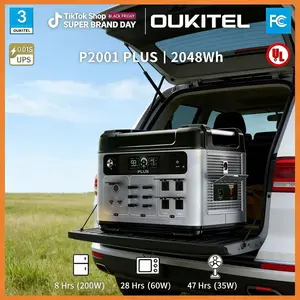 OUKITEL 2048Wh LiFePO4 Power Station for Camping, RV & Home Backup & Projector (Peak 4800W) Solar Generator with LiFePO4 Battery, USB-C, Folding Solar Panel & 1-Hour Fast Charging | Home Backup & Emergency Power travel rv