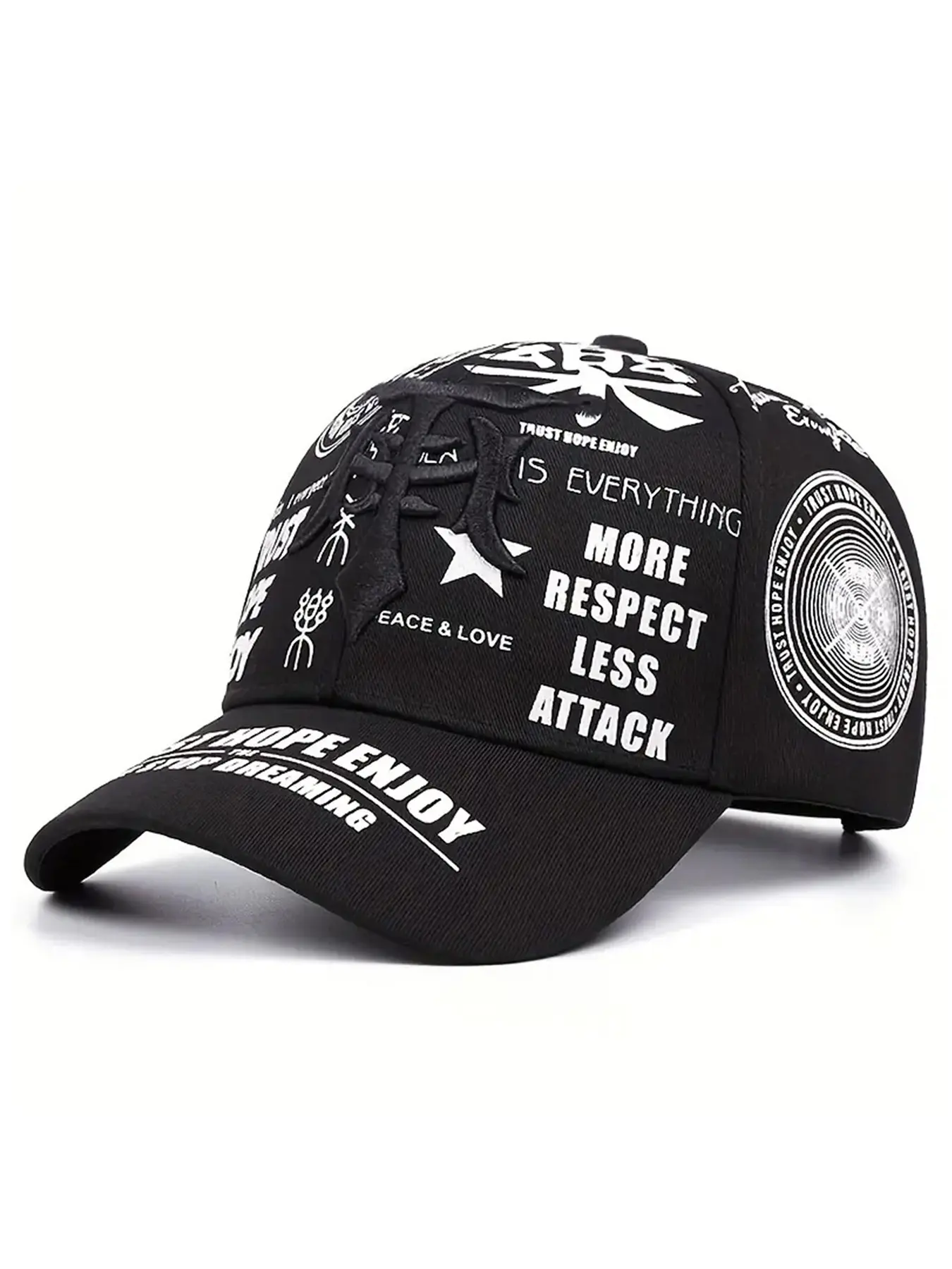 2026 New Personalized Hip Hop Hat T Dagger Graffiti Embroidery Baseball Cap Adjustable Flat Brimmed Cap, Flat Bill Cap Outdoor Daily Commuting Leisure Sports Street Fashion Hat Male Female Same Style