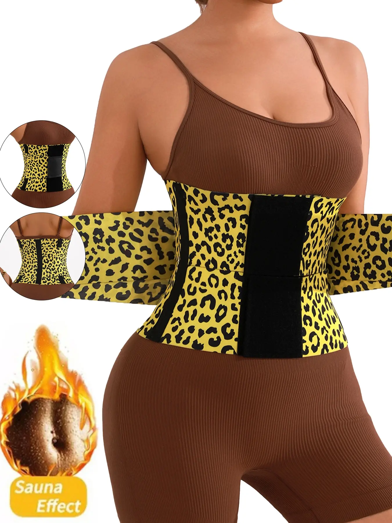 Women's Leopard Pattern Adjustable Waist Trainer Belt, Fitness Sports Waist Trimmer, Shapewear, Shaping & Sweat Wrap, Comfortable Design, Postpartum Belly Band