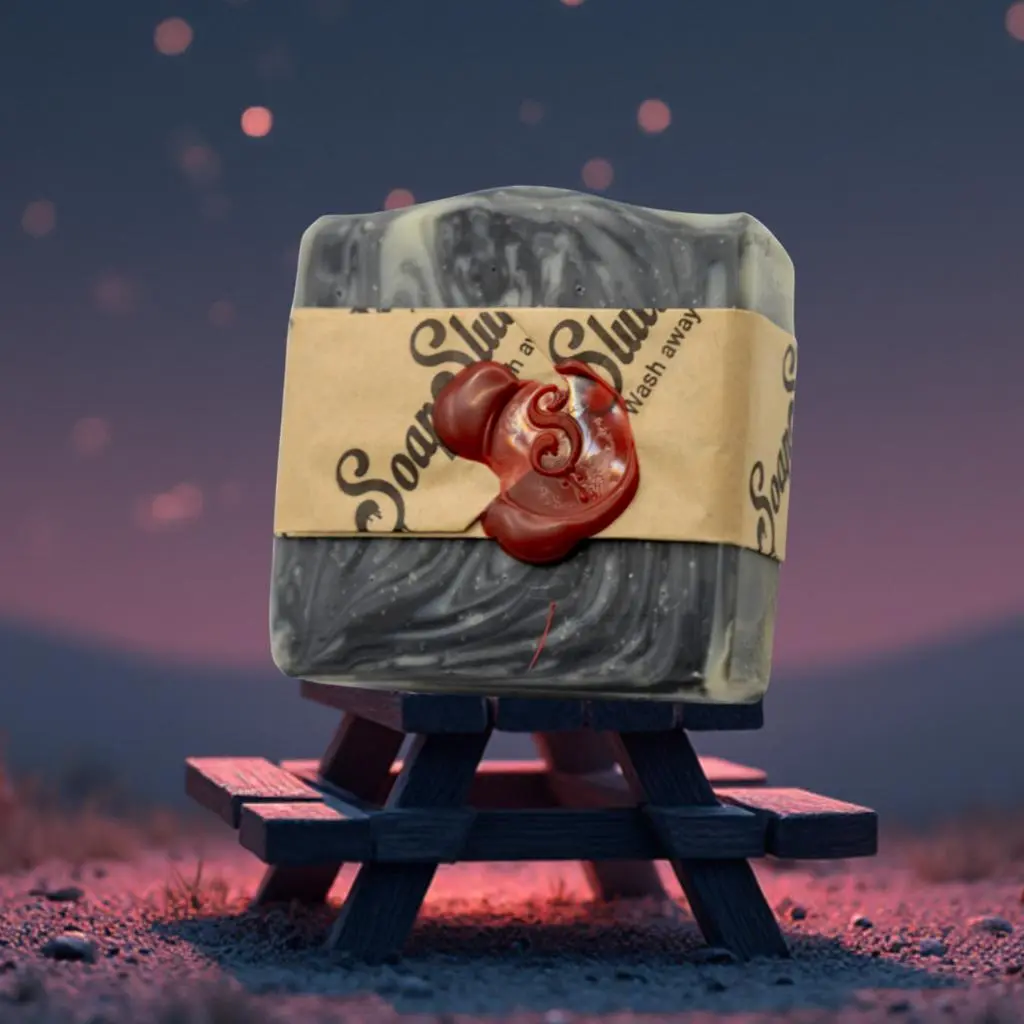 Night Sky Tallow Soap - Charcoal Grey Swirls, Myrrh & Frankincense Scent, Ultra-Nourishing Formula, 4 oz Handmade in California