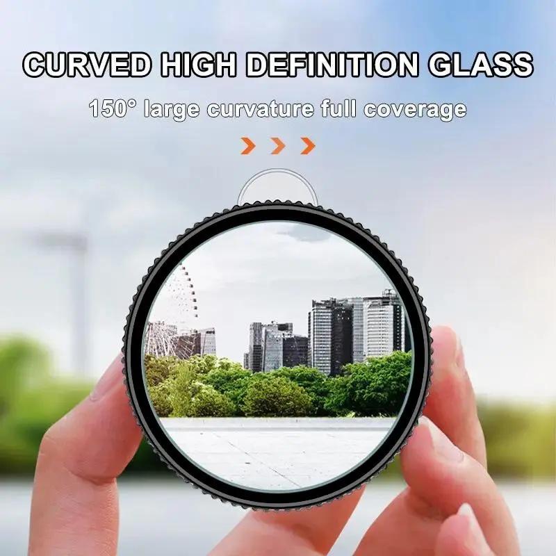 Joytutus 2-Piece Car Blind Spot Mirrors — 2-Inch Round HD Convex Rearview Mirrors, 360° Wide-Angle Suction-Mount Design with Rain Visors, Universal Fit for SUVs & Trucks (Black)