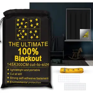 ULIGOOD Portable Blackout Shades (118" x 57") Travel Window Blackout Curtains,  Blackout Material Temporary Blackout Blinds for  , Bedroom, Caravan, Office or Travel Use
