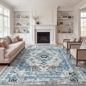 JONATHAN Y Modern Persian Vintage Moroccan Medallion Area Rug; for Living Room, Kitchen, Bedroom, Dining Room, Office