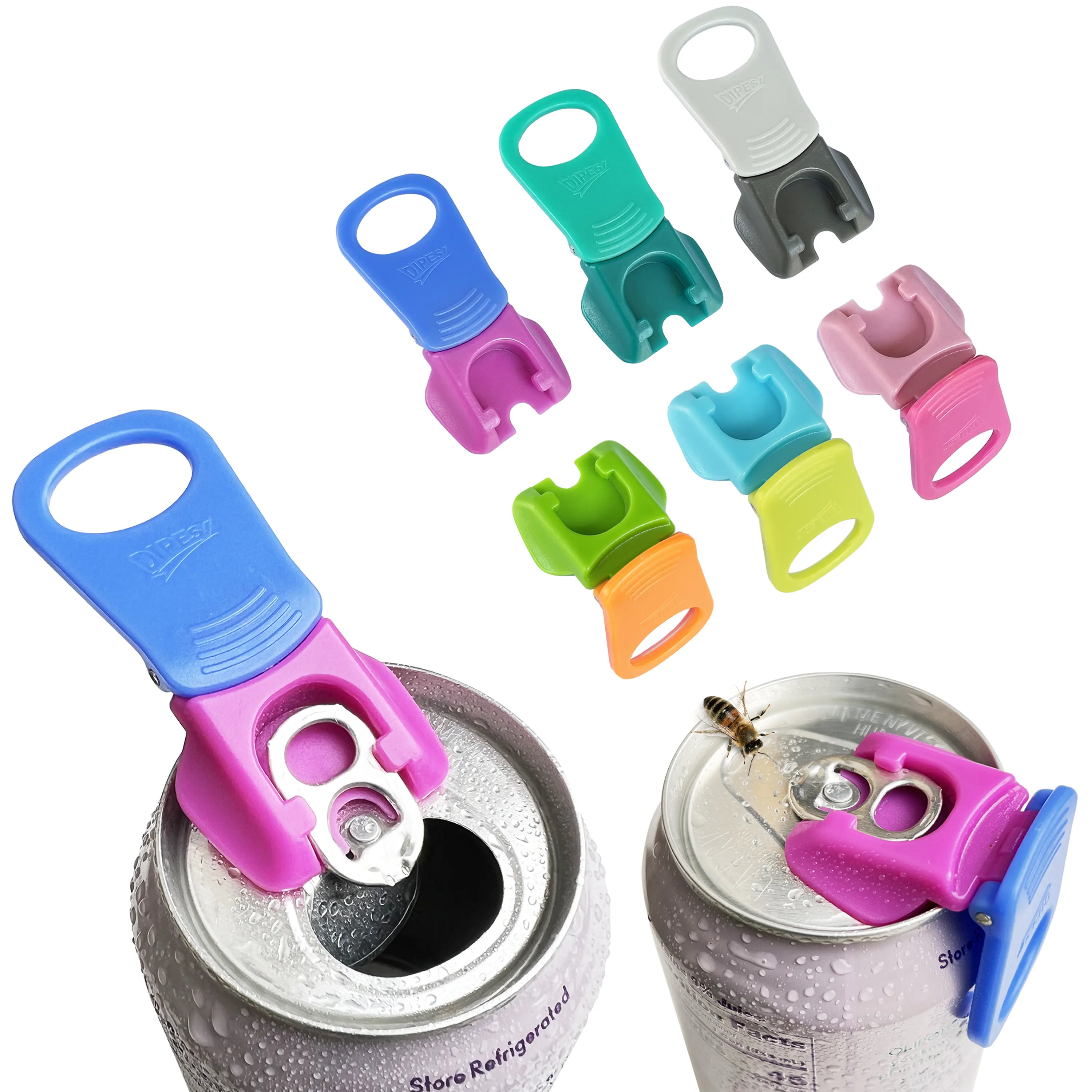 6-Piece Colorful Kitchen Easy Opener Set - Lid & Beverage Can Openers, Contamination-Protective, Ideal for Parties, Camping, Beverage Can Opener