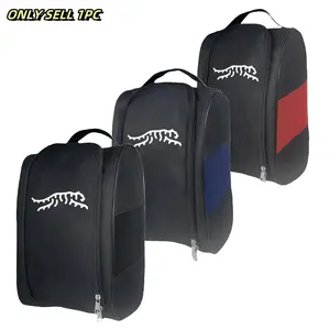 Golf Shoe Bag with Tiger Pattern and Mesh Ventilation, Waterproof and Dustproof Design for Storage, Portable Handheld Carry Bag, Shoes Bag