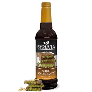Syruvia Dubai Chocolate Coffee Syrup - 25.4 fl oz. Premium Coffee Flavoring Syrup. Kosher & Gluten-Free. Perfect for Drinks, Sodas, Shakes & Desserts