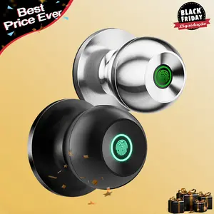 Valentine's Day Gift EUERTE Fingerprint Door Knob Biometric Smart Lock with APP Control 3-In-1 Fingerprint Unlock 5s Auto-Lock Rechargeable Battery Easy Installation for Bedroom Garage Apartment