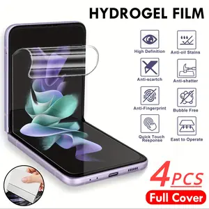 2/4pcs HD Hydrogel film Screen Protector for Samsung Galaxy Z Flip 7/Z Flip 7 FE/Z Flip 6/ Flip 5/ Z Flip 4/ Z Flip 3  5G Protect Film for Samsung Z Flip 3 Z Flip 4 Z Flip 5 Z Flip 7 Z Flip6 Z Flip 7 FE Phone Protect Film (Not Tempered Glass)