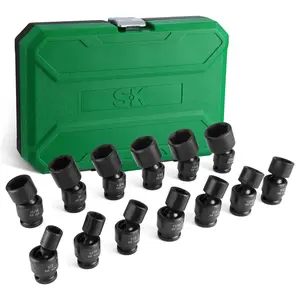 #SpringGlowUp SK Drive Universal Swivel Impact Socket Set, Premium CR-MO Steel, SureGrip 6 Point Design, with Storage Case