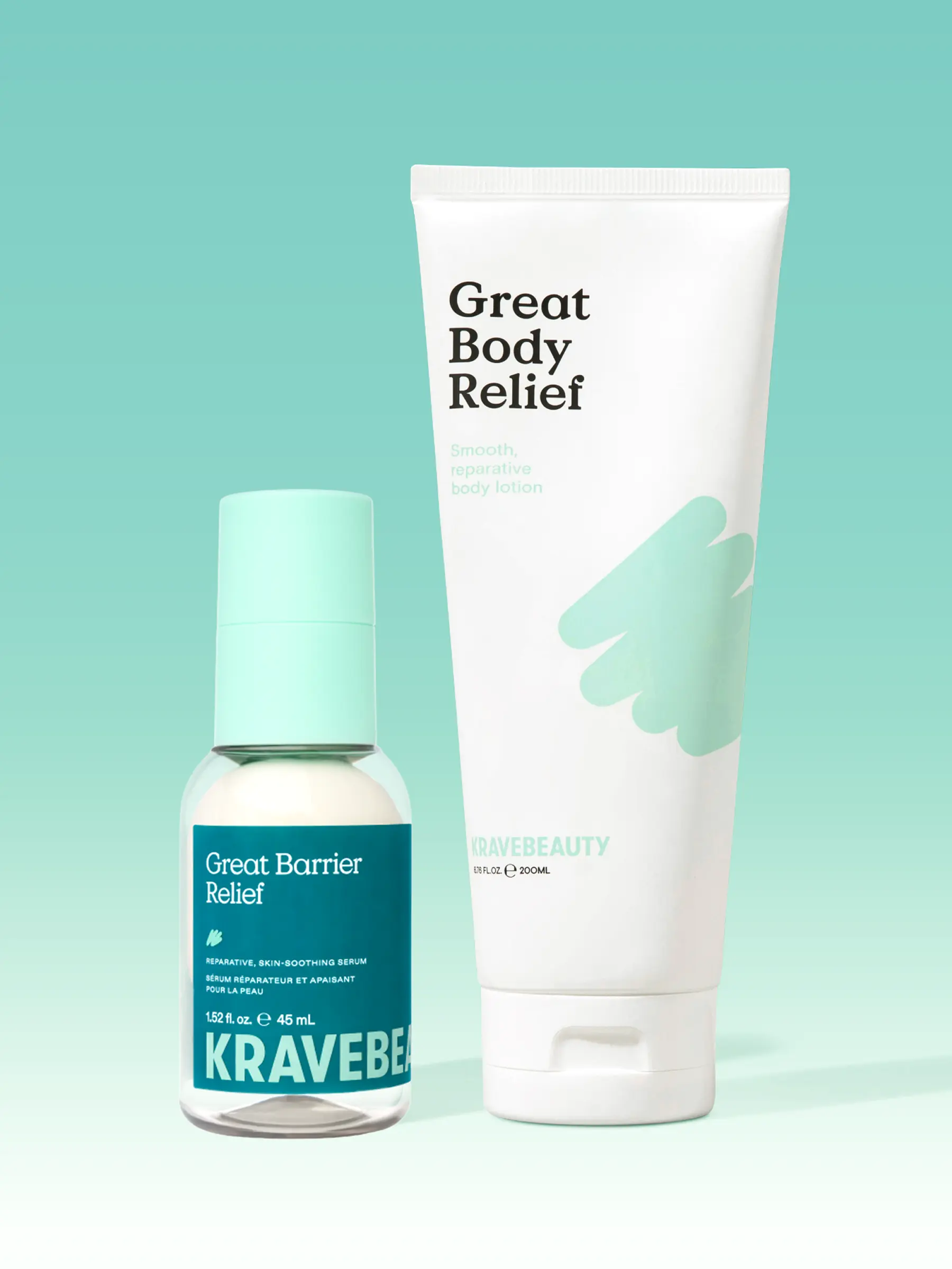 KraveBeauty Barrier Rescue - Skin Barrier Repair Facial Serum and Body Lotion Duo to Strengthen Skin Barrier and Soothe Irritations