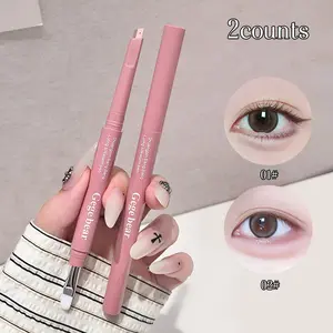 Two-Pack Highlighter & Shadow Stick Waterproof Oil proof Long-Lasting High Shine Makeup Non-Smudge Dual Ended Pen for Natural Look