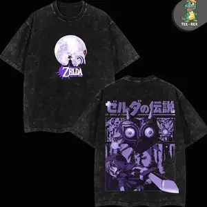 NEW Legend of Zelda T-Shirt | Washed Oversized Fit | Soft Cotton | Vintage Look | Breathable Fabric | Unisex | Streetwear Tee for Gamers & Fans | Just Dropped | Limited Stock! XQQ AI0