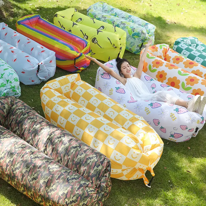 Portable Inflatable Air Sofa Bed - Inflatable Folding, Blow Up, Mini Indoor-Outdoor Sofa, Foldable Lazy Lounger for Outdoor Camping, Travel, Inflatable Folding Sofas, Blow Up Sofas