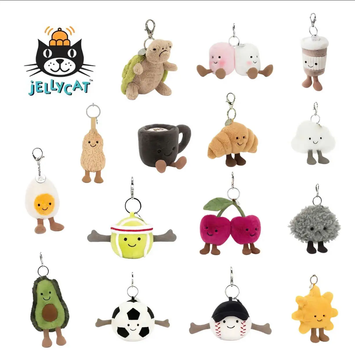 Cute Jellycat Mini Plush Charm – Soft Toy Keychain for Daily Carry & Collectible Gift