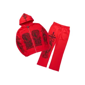 Blasted Red Hoodie/Baggy Pant Track Set