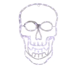Northlight LED Skull Halloween Window Silhouette 18"