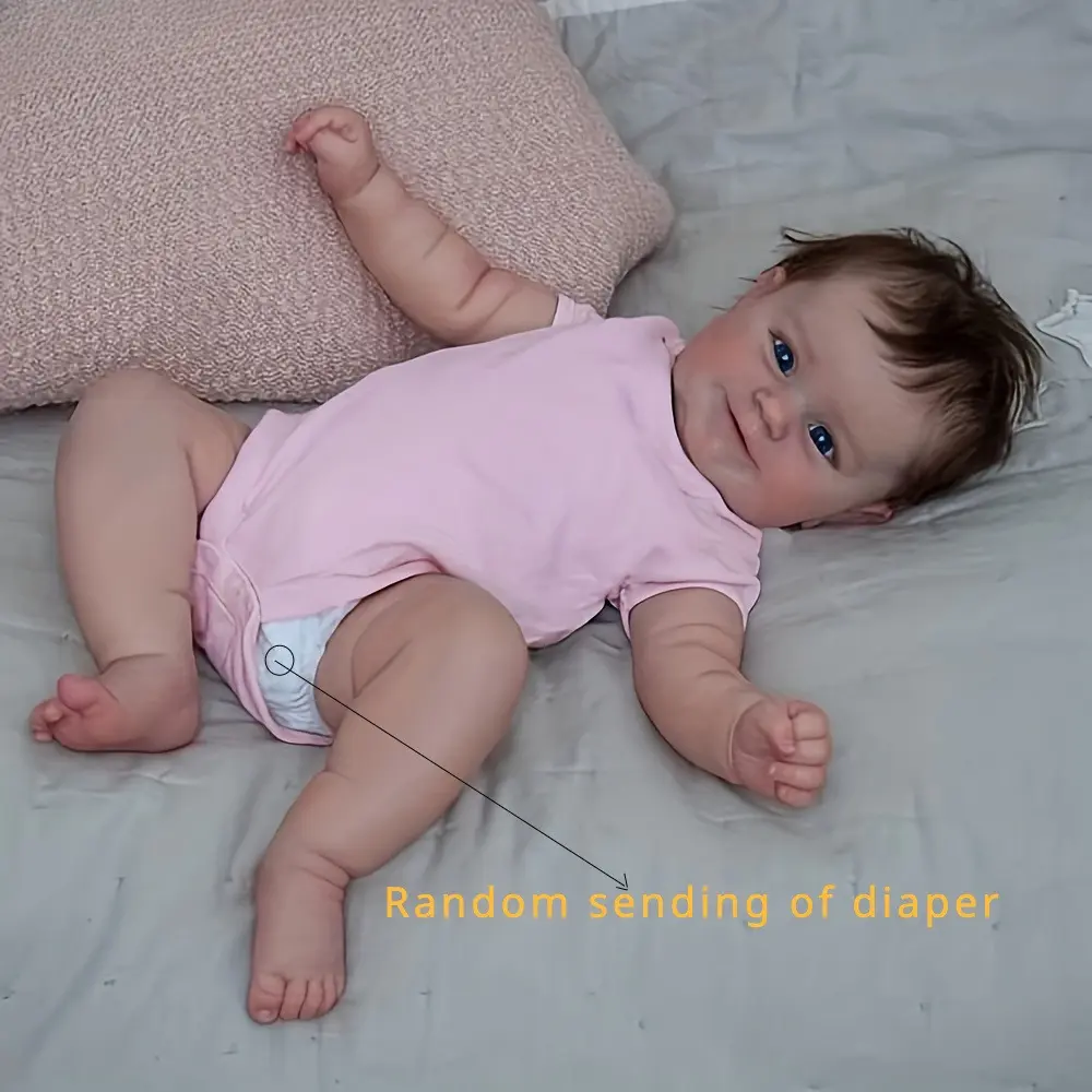 TopLink 20inch 50cm Adorable Reborn Baby Doll with Cloth Body Realistic Vinyl Newborn Bebe Princess Toddler Girl Lovely Birthday Gift Toy for 3+ Kids with 1 Clothes Set 1 Pacifier 1 Feeding Bottle 1 Birth Card Doll Accessories Soft Cuddly Gift