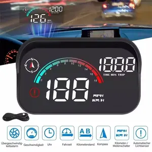 M22 Car Head-Up Display, Windshield Speedometer Projector, Digital GPS Speedometer, Speed and Overspeed Display, Front Screen for All Vehicles, Car Smart Display