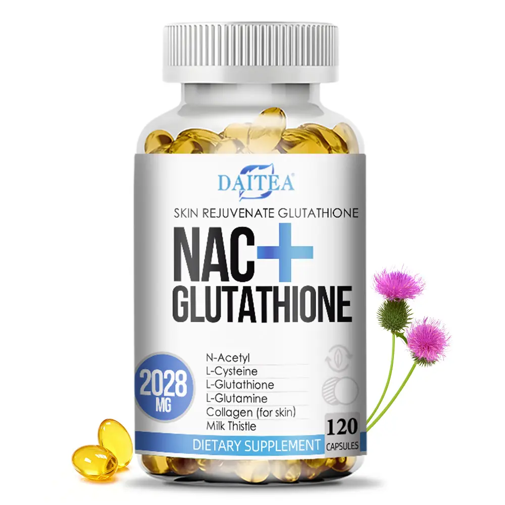 DAITEA NAC & Glutathione Supplement 2028mg - Antioxidant Blend for Skin Brightening, Immune Support - 120 Capsules
