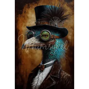 Whimsykel - Cogsworth Ostrich Decoupage Paper (2 Sizes)