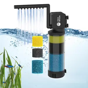AquaMiracle Aquarium Filter Fish Tank Filters Turtle Filter Internal Power Water Filter 3-Stage Filtration with Aeration/Rainfall Modes Flow Rate and Direction Adjustable