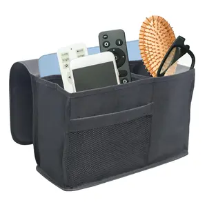 RETHINK YOUR ROOM Bedside Caddy Organizer for Bunk Bed, Loft Bed, and Dorm, Storage for Phone, Tablet, Remote, Magazines, Water Bottle, Perfect for College Dorm Room Essentials – Warsaw Grey