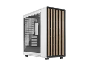 Fractal Design North XL ATX mATX Mid Tower PC Case - Chalk White Chassis with Oak Front and Clear TG Side Panel - FD-C-NOR1X-04