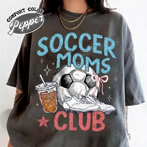 Soccer Moms Club Shirt, Women's Soccer Shirt, Sports Mom Shirt Gift, Soccer Gameday Tee, Soccer Game Day Shirt