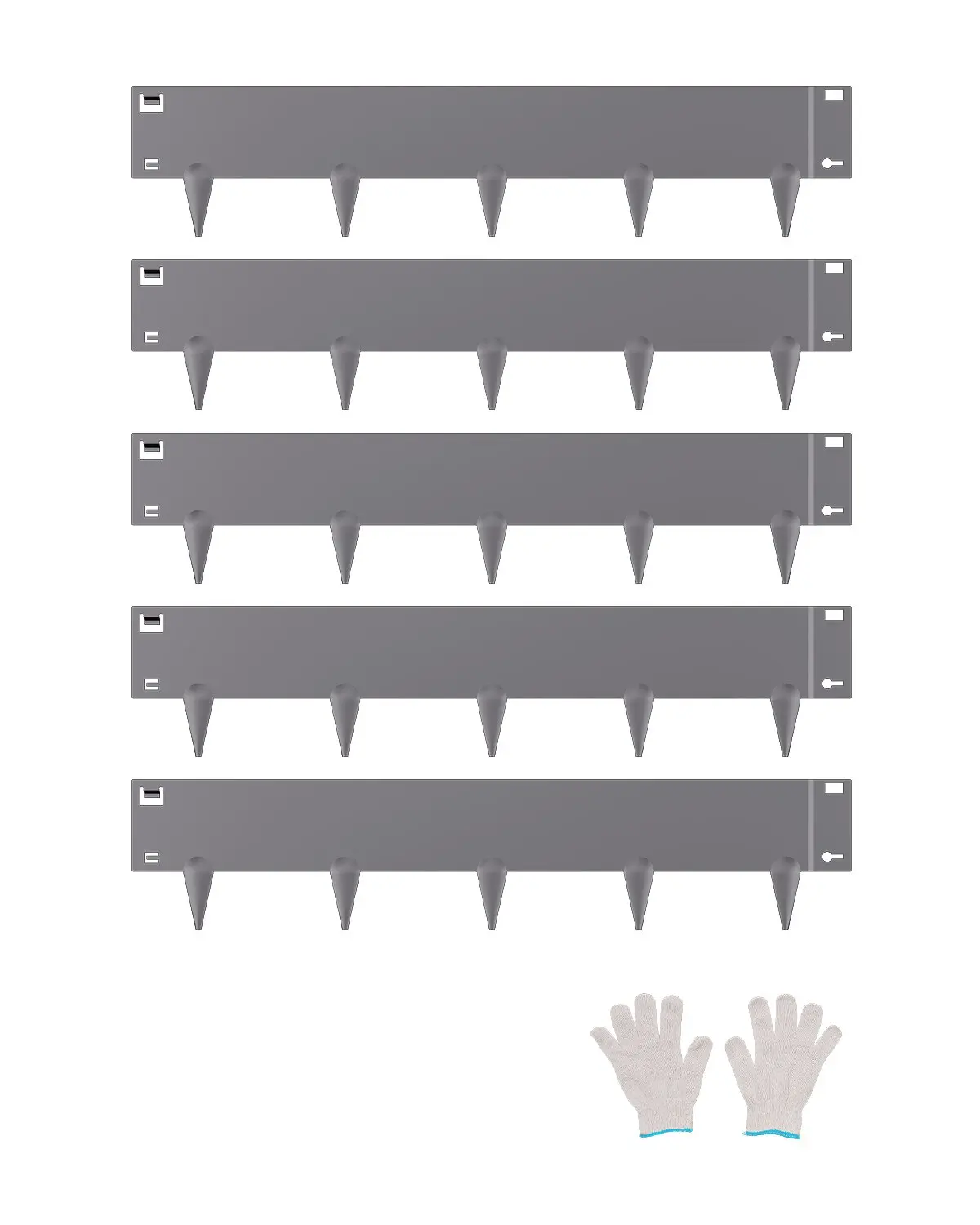 【Summerfinds】Steel Landscape Edging 5 Packs 39x5in Rust-Resistant Edging Border Dark Gray