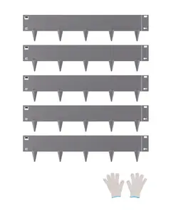 Steel Landscape Edging 5 Packs 39x5in Rust-Resistant Edging Border Dark Gray