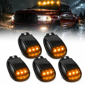 2026 Upgraded Solar RGB Roof Light, Wireless Waterproof LED Strobe Warning Light with Remote Control, Drill-Free Installation, Suitable for Sedans, Pickups, SUVs, Jeeps and Outdoor Camping