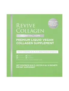 Revive Collagen 2500mg Plant Based Vegan Collagen with Added Vitamin B, C, D & E - Raspberry Flavor - 14 sachets