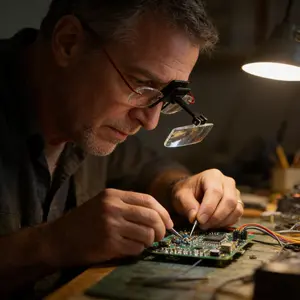 Professional Clip-On Magnifier, 1.5x-3x Interchangeable HD Lenses, Ideal for Watch Repair, Jewelry Making, DIY Projects, Reading