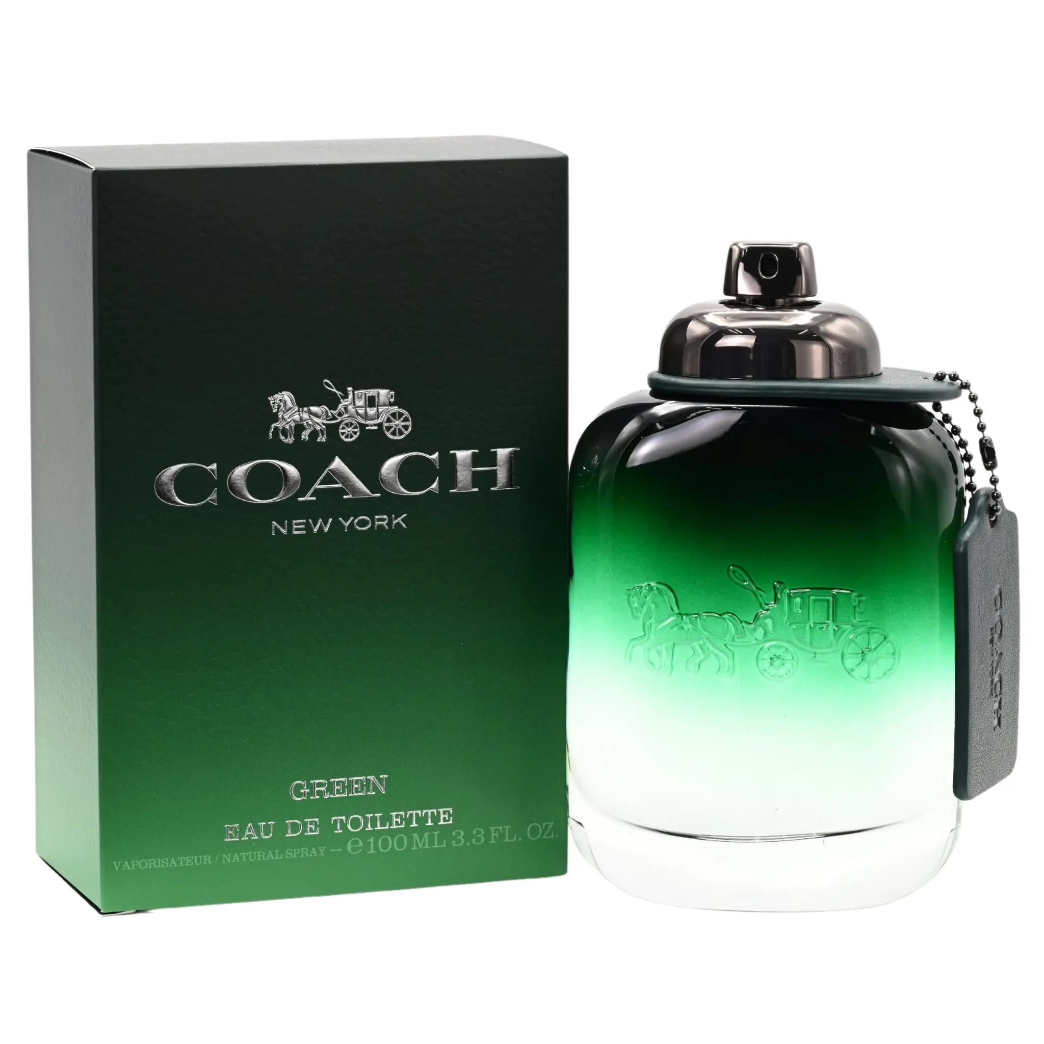 Coach Green Eau de Toilette for Men, Woody Citrus Cologne Scent with Kiwi & Rosemary Notes, 3.3 oz Spray, Gifts for Him, Edt Spray, Mens Gifts, Citrus Woody Aromatic, Fragrances, Clean Freshness, 3.3 Fl Oz, Daily Spritz, Everyday Wear, Kiwi & Herbs, Cedar
