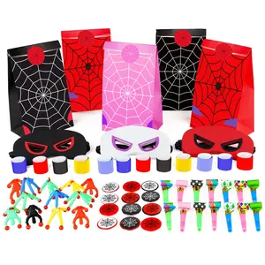 110Pcs Spider And Friend Theme Party Favor Includ Masks Bracelet Badge Stickers Etc For Game Prizes Classroom Rewards Party Goodie Bags Superhero Birthday Party Supplies For Boys Girls