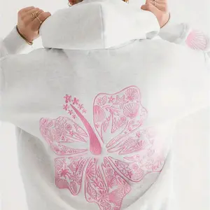 Hoodie for Men and Women - Cozy Fall/Winter Sweatshirt with Pockets, Long Sleeves Pullover, Casual Wear Hoodie | Hooded Sweatshirt | Palm Tree & Floral Print Design,Womenswear Tops