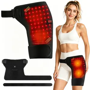 Red Light Heated Massage Wrap Belt for Hip Thighs, Electric Hip Heating Pad Strap with 3 Heat Levels & 3 Vibration Modes, Best Gift for Family