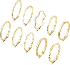 Pcs -mm K Gold Plated Simple Rings for Women Band Knuckle Stacking Midi Rings Elegant Classic Minimalist Rings Comfort Fit