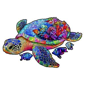 Wooden Jigsaw Puzzle, Creative Puzzle, Unique Turtle Pattern Puzzle for Adults, Perfect Holiday Gift, Modern Home Art Decoration