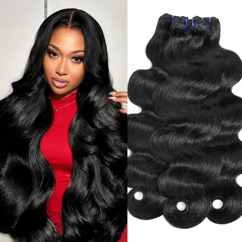 Charmanty Premium 100% Raw Unprocessed Virgin Remy Human Hair Extensions, 10-32in Raw Hair Bundles, Long Modern Double Wefts, 1/3/4 Count, Natural Black/613 Blonde, Tangle-Free Salon-Quality for Sew In & Quick Weaves