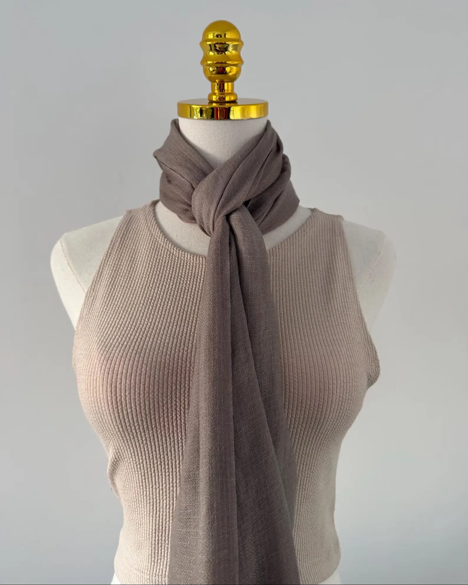 Authentic Kashmiri Pashmina Shawl – Soft Brown | 100% Handwoven, Featherlight & Ultra Soft