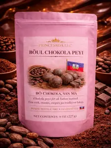 princessda llc boul chokola peyi Haitian style chocolate 80z 227g rich natural cacao beans