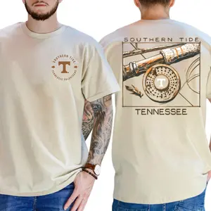 2Sides Tennessee Vols Gameday Fly Reel Shirt, Outdoor Sports Graphic Tee, Cotton Classic Vintage Top, Menswear Summer Outfit, Unisex College Style