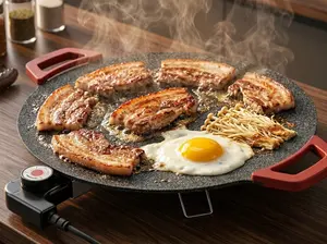 [US Clearance] Korean BBQ Indoor Electric Grill + 6-Piece FREE Gift Set, Smokeless Non-Stick Pan tool kit Beginner Cross Stitch Embroidery Professional Grommets Hand valve stem removal trach Adjustable Wind Turbine Generator Standing Boxing Speed Bag