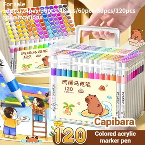 Acrylic Markers for Kids Art Supplies, Kawaii Drawing Set, Non-Transparent Layerable Water-Washable, Suitable for All Materials, Paint Pens Markers