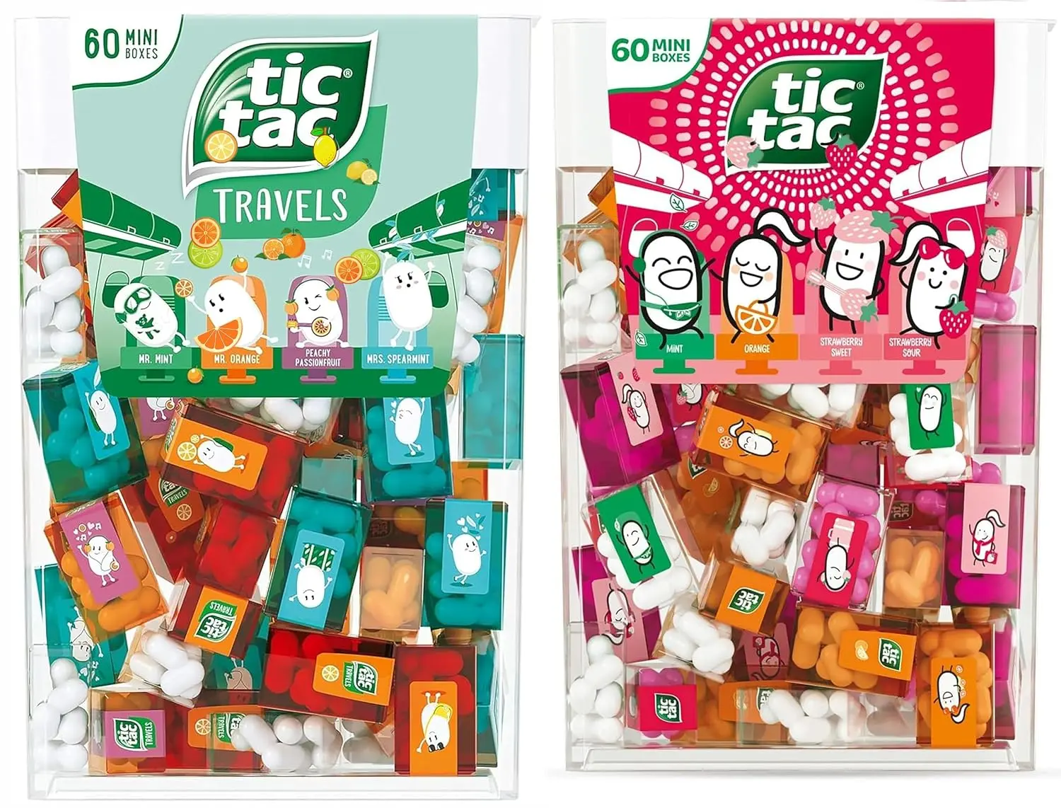 Tic Tac Assorted Mini Candy Packs Variety Box, 120 Count with Strawberry Sweet, Strawberry Sour, Fresh Mint and Orange Flavors